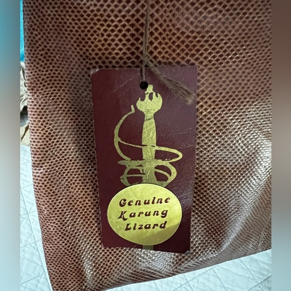 Vintage Ruth Saltz Genuine Lizard Skin With Tags Clutch Magnetic Closure VGUC - Picture 2 of 13